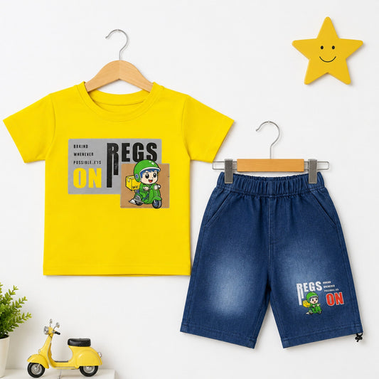 KH - T-Shirt & Short - Yellow - Scooter
