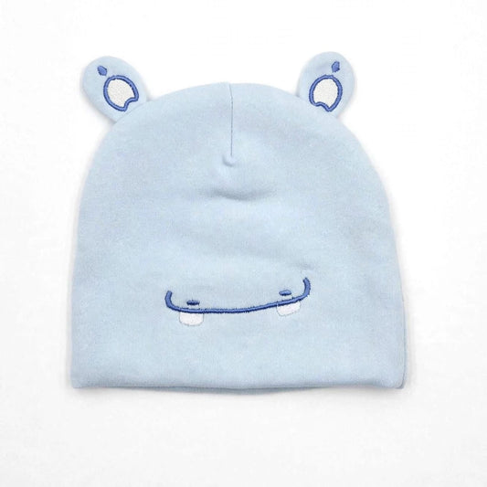 Imported Soft Winter Cap - Smile Blue  –  (0–3 Months)