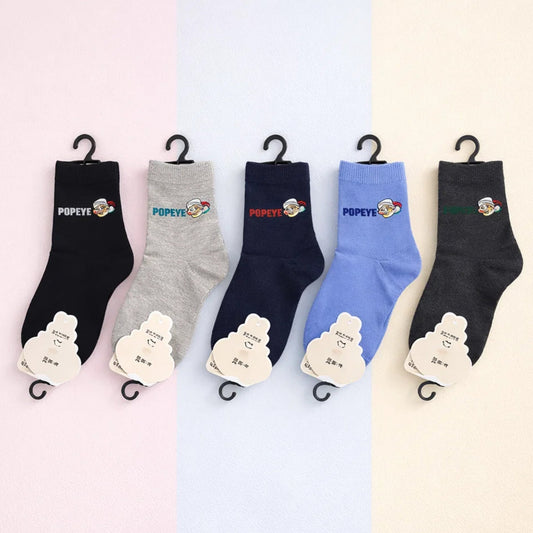 Popeye - Pair of 5 Socks - Colors - (Size L8-12)