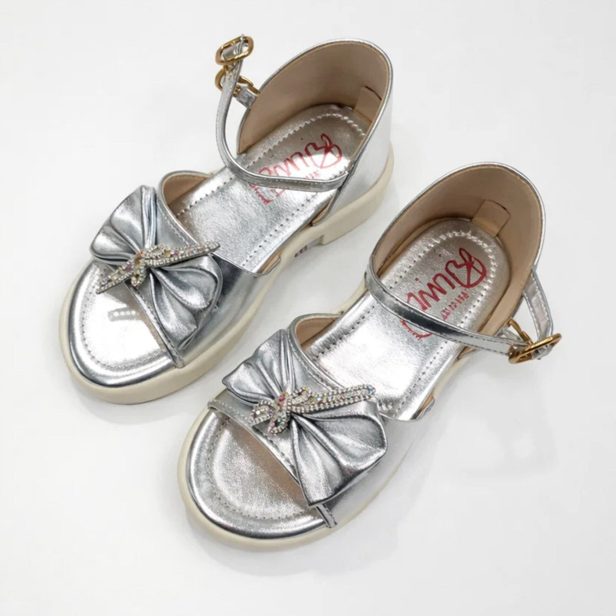 Girls - Sandal - Silver - Bow