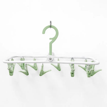 YCSF - Foldable Laundry Hangers - 12 Clips - Green - Rectangle