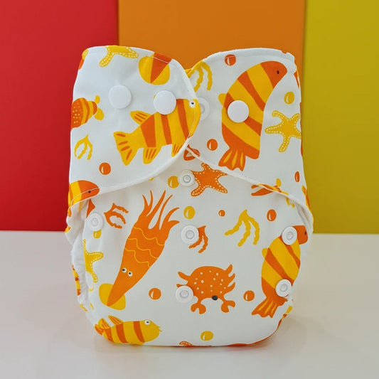 Reuseable Diaper - Orange Fish