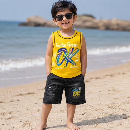 HT - Cotton Jersey - Sando & Short - Yellow - Forever