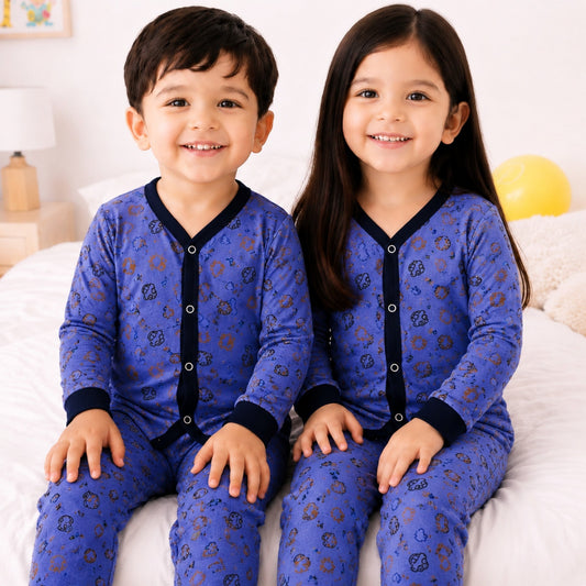 TBS - Cotton Jersey - Night Suit - Blue - Cars - 26