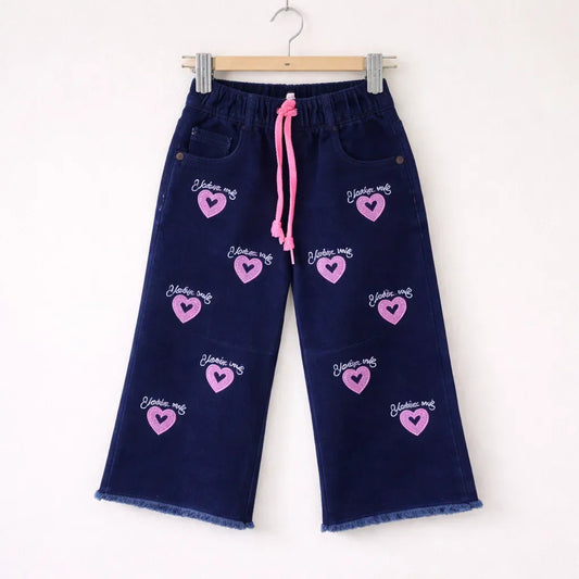 BRB - Bell Bottom - Jeans - Navy - Hearts - (2-10Y)