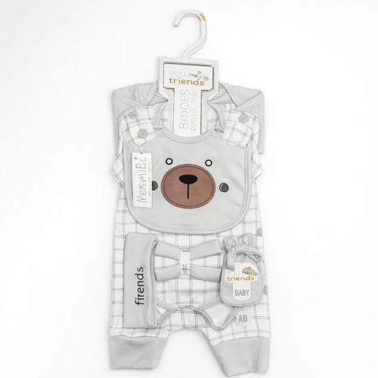 JL - Cotton Interlock - 10 Pieces - Bear Friends - Starter Set - Grey