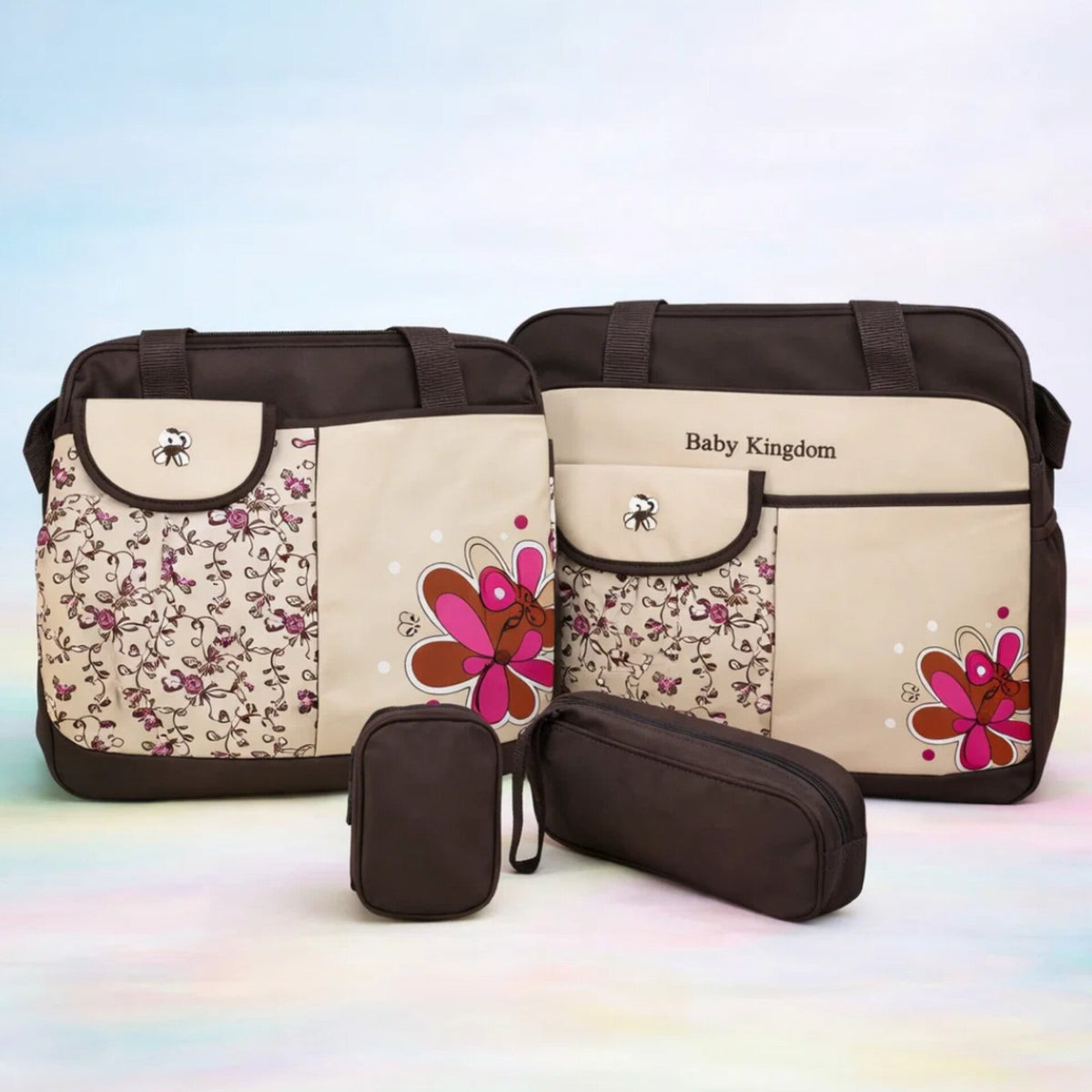 4 Pieces - Butterfly - Bag Set - Brown