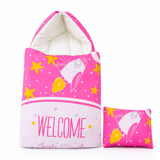 Cotton - Hooded Carry Nest - Pink - Welcome Little One - 26