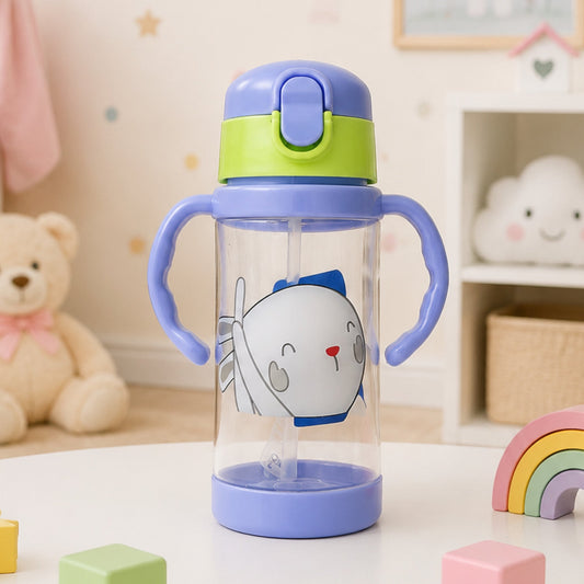 Character - Straw Sippy Cup - Green & Blue - 380 ML