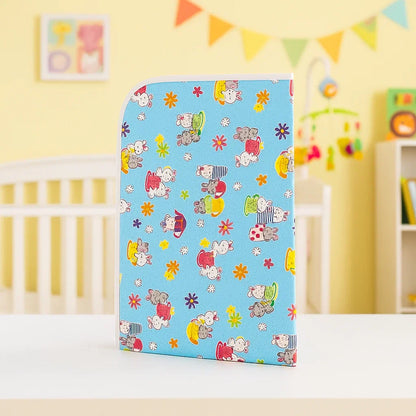Diaper Changing Sheet - Large - Blue - Cat & Flowers