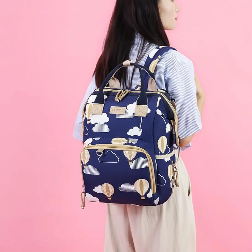 Fashion - Waterproof Diaper Backpack - Clouds & Balloons