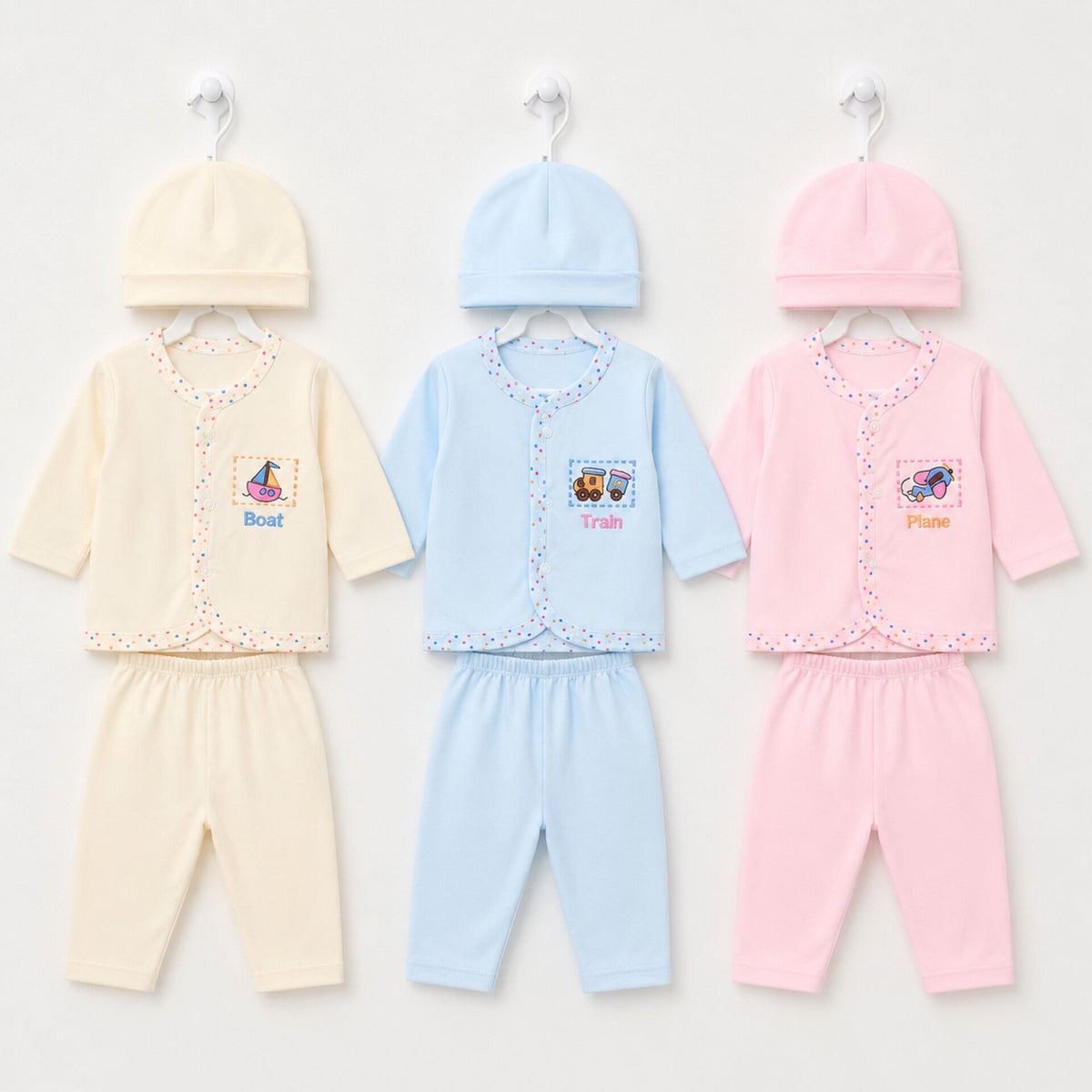 TBS - Cotton Interlock - Newborn Night Suits - YPB - Transport - 26