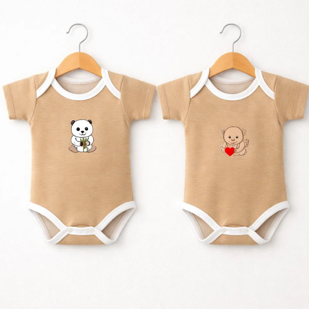 TBS - Pack of 2 - Cotton Jersey - Short Sleeve Bodysuits - Skin & Skin