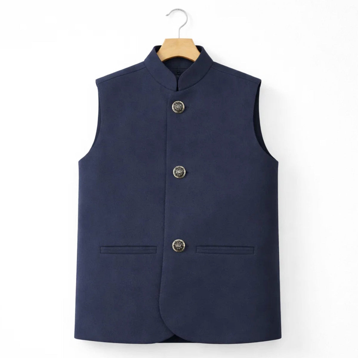 AN - Waist Coat - Navy - Plain