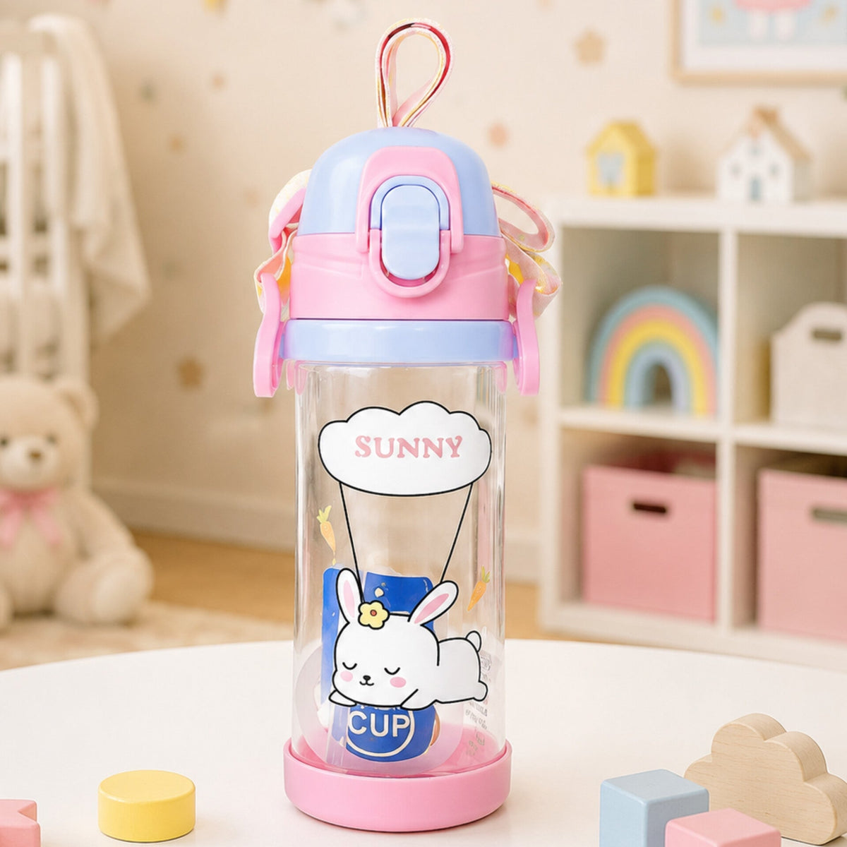 Sunny Rabbit - Straw Sippy Cup - Pink - 380 ML